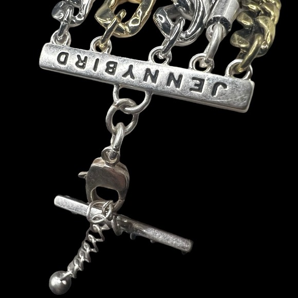 Jenny Bird Austin Cuff Mixed Metal Multi Strand Chain Bracelet - Picture 4 of 7